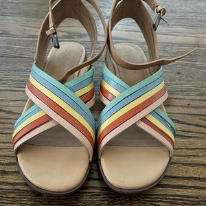 Madewell Multi-Color Criss Cross Sandal Size 7.5